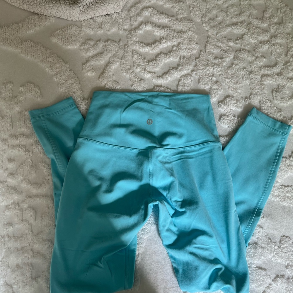 Lululemon Athletica Blue Leggings Vibrant Stretchy Athletic